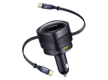 CARGADOR AUTO MAX CON CABLE USB-C 90W BLACK (APTO MACBOOK)