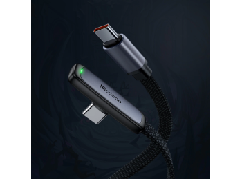 CABLE 90 DEGREE 65W TYPE C TO C 1,2m ALUMIN DATA