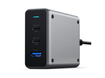 CARGADOR DE DE VIAJE 100W 2 USB C = 1 USB